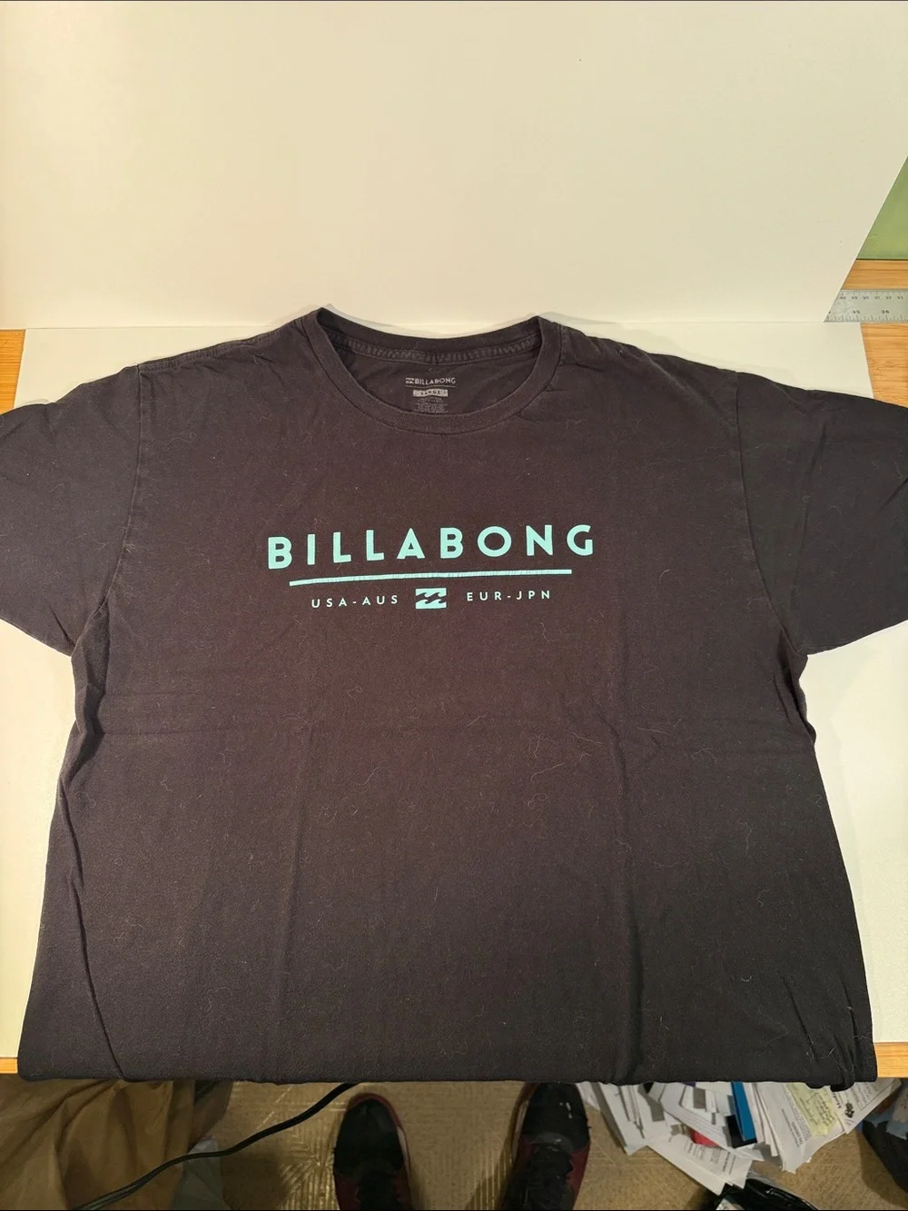 Billabong Black Tee with Mint Logo - Picture 1 of 5